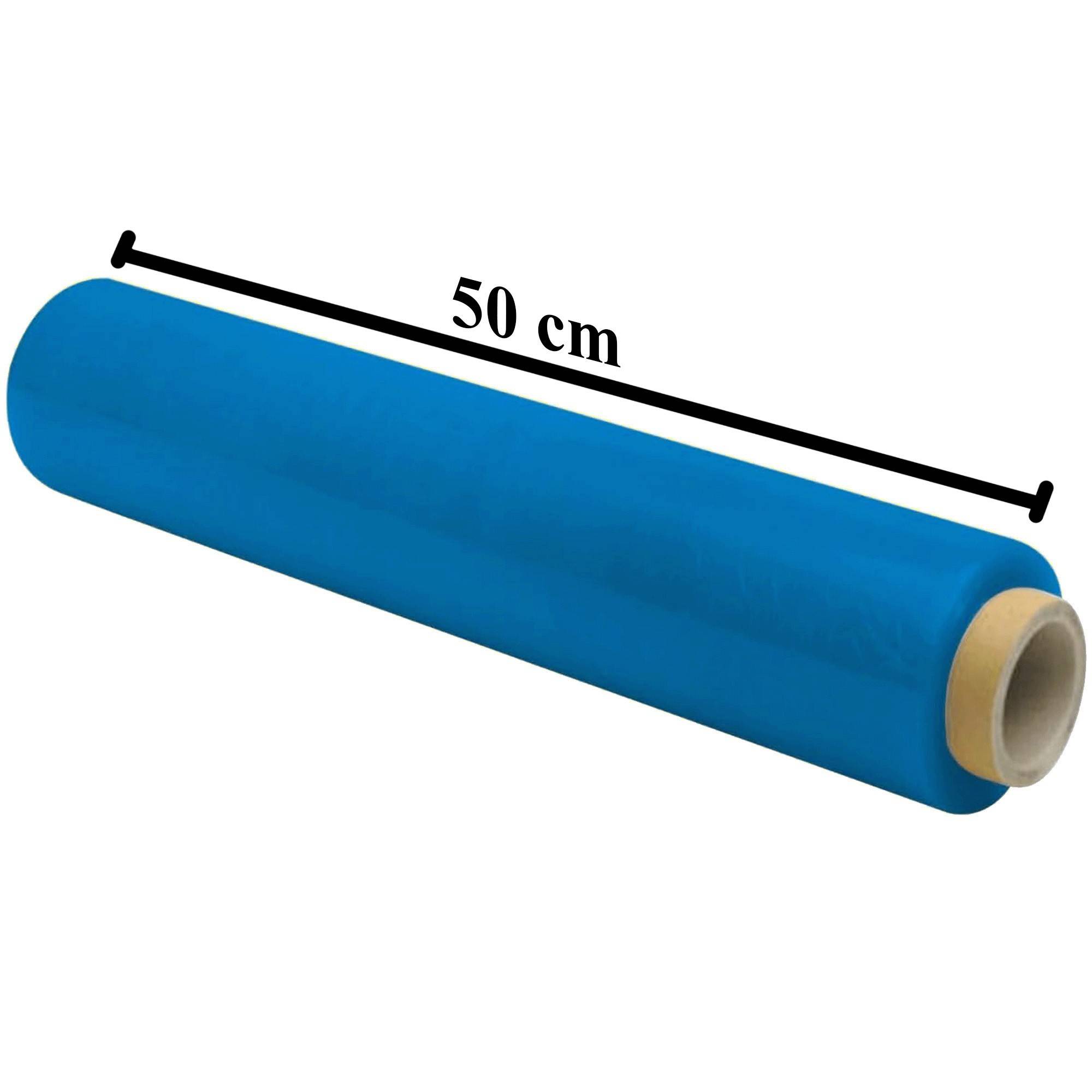 1 X Rotolo Bobina Film Estensibile 50cm Azzurro 2,2kg 160m 30 Micron Imballaggi-2