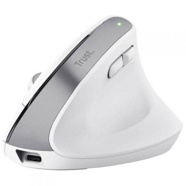 Trust mouse bayo ergonomico wireless, bianco-0
