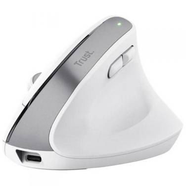 Trust mouse bayo ergonomico wireless, bianco