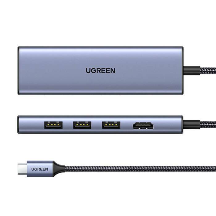 Ugreen 20956A hub di interfaccia USB tipo-C 5000 Mbit/s Argento (UGREEN USB-C 6-IN-1 CONVERTER)-0