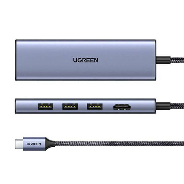 Ugreen 20956A hub di interfaccia USB tipo-C 5000 Mbit/s Argento (UGREEN USB-C 6-IN-1 CONVERTER)