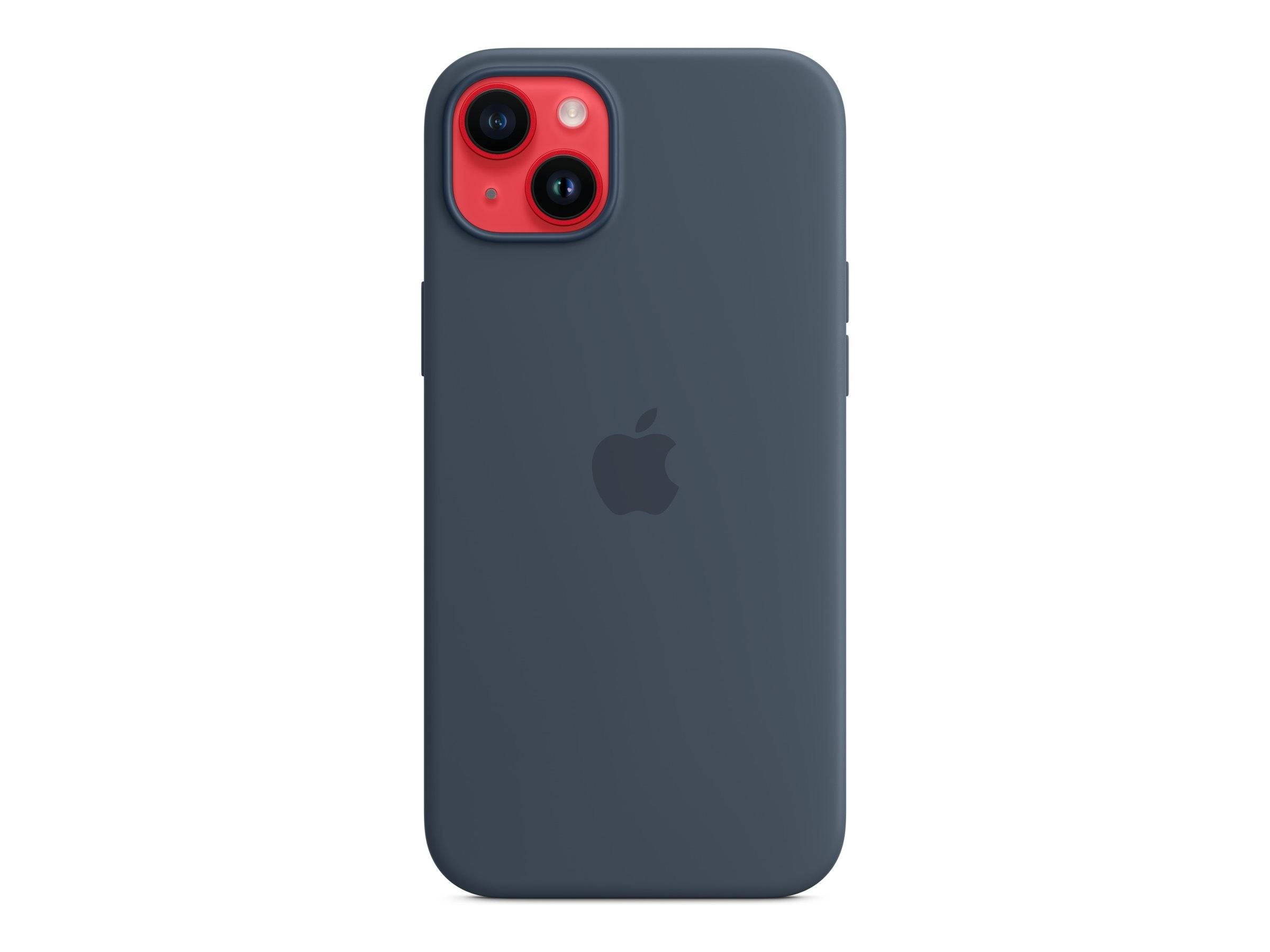 Custodia in silicone Apple con MagSafe per Apple iPhone 14 Plus, blu tempesta-1