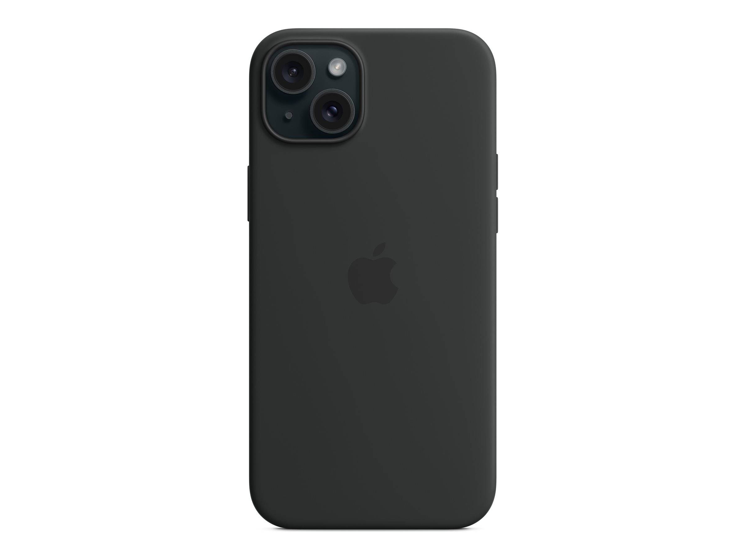 Apple - Hintere Abdeckung für Mobiltelefon - kompatibel mit MagSafe - Silikon - Schwarz - für iPhone 15 Plus (MXQR3ZM/A)-1