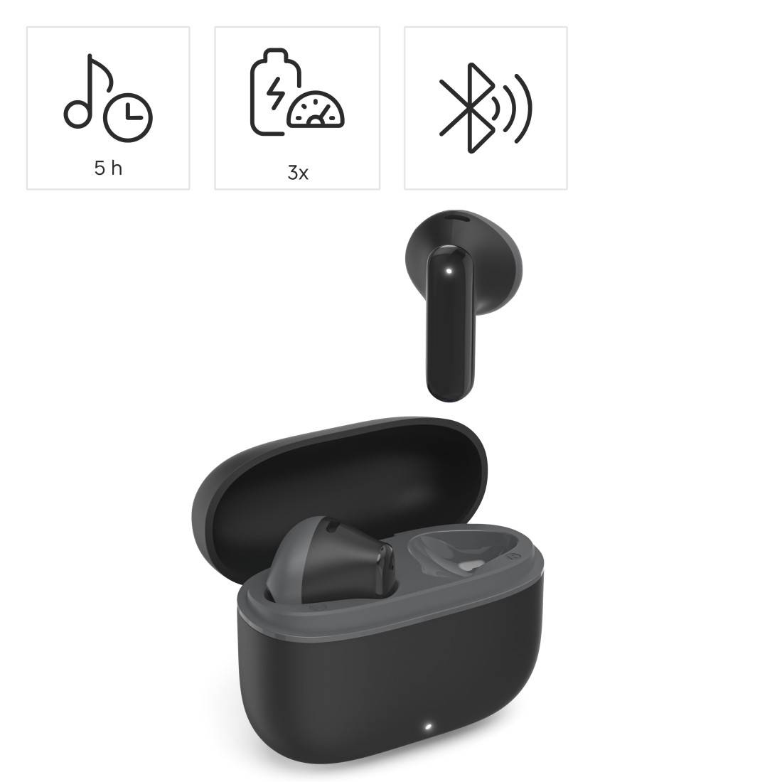 Hama Bluetooth®-Kopfhörer Freedom Light II, TWS, Earbuds, Sprachsteuerung, SW (00221752)-1