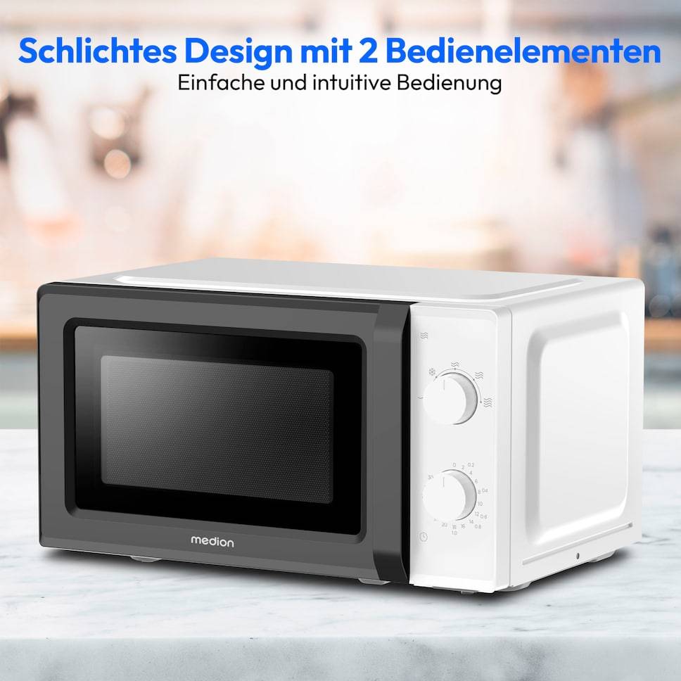 MEDION MD 11475 Superficie piana Solo microonde 20 L 700 W Nero, Bianco-4