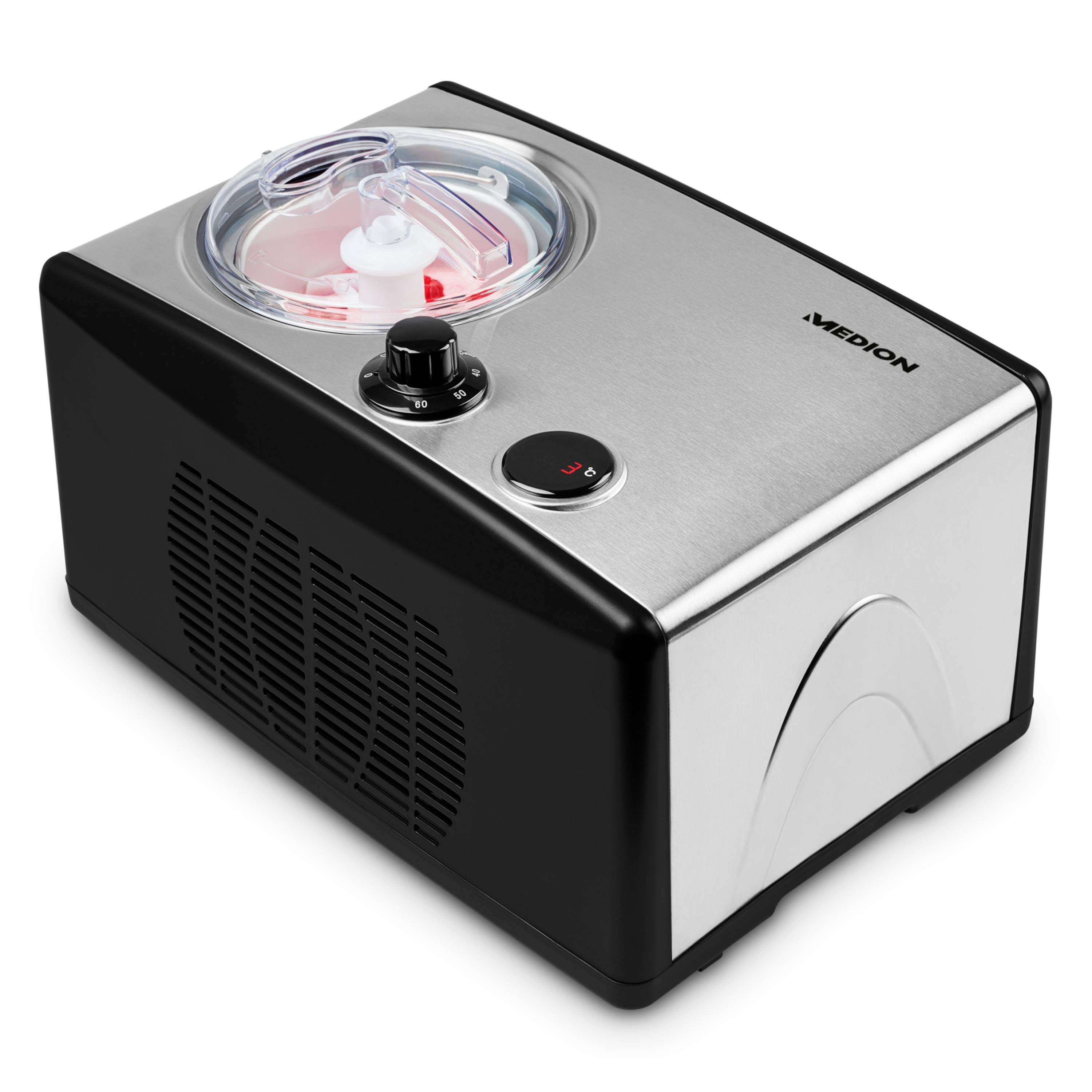 MEDION MD 18387 Gelatiera compressore 15 L 150 W Nero Argento-0