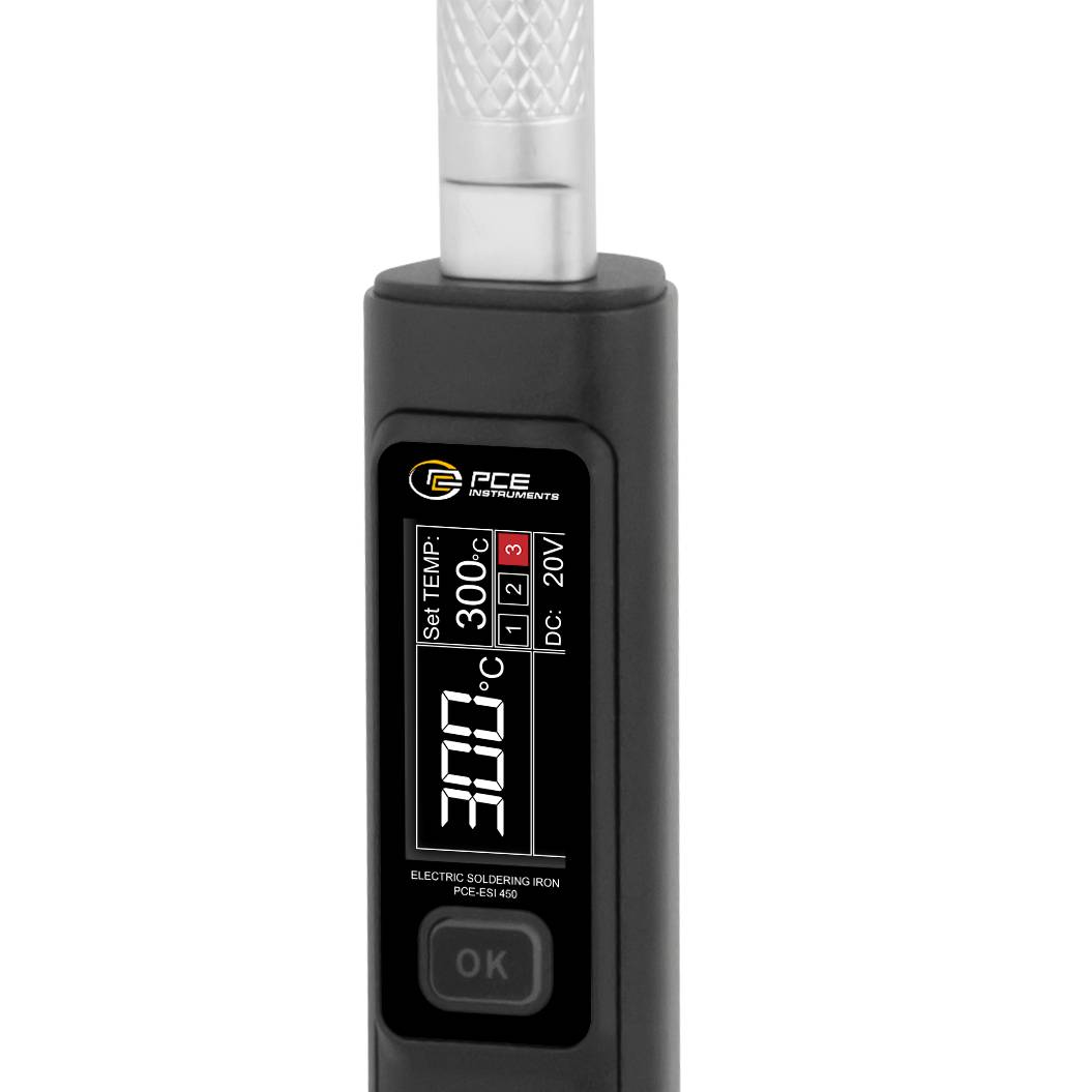 PCE Instruments PCE-ESI 450 Saldatore 240 V 100 W Forma a punta 100 - 450 °C incl. Punta di saldatura-1