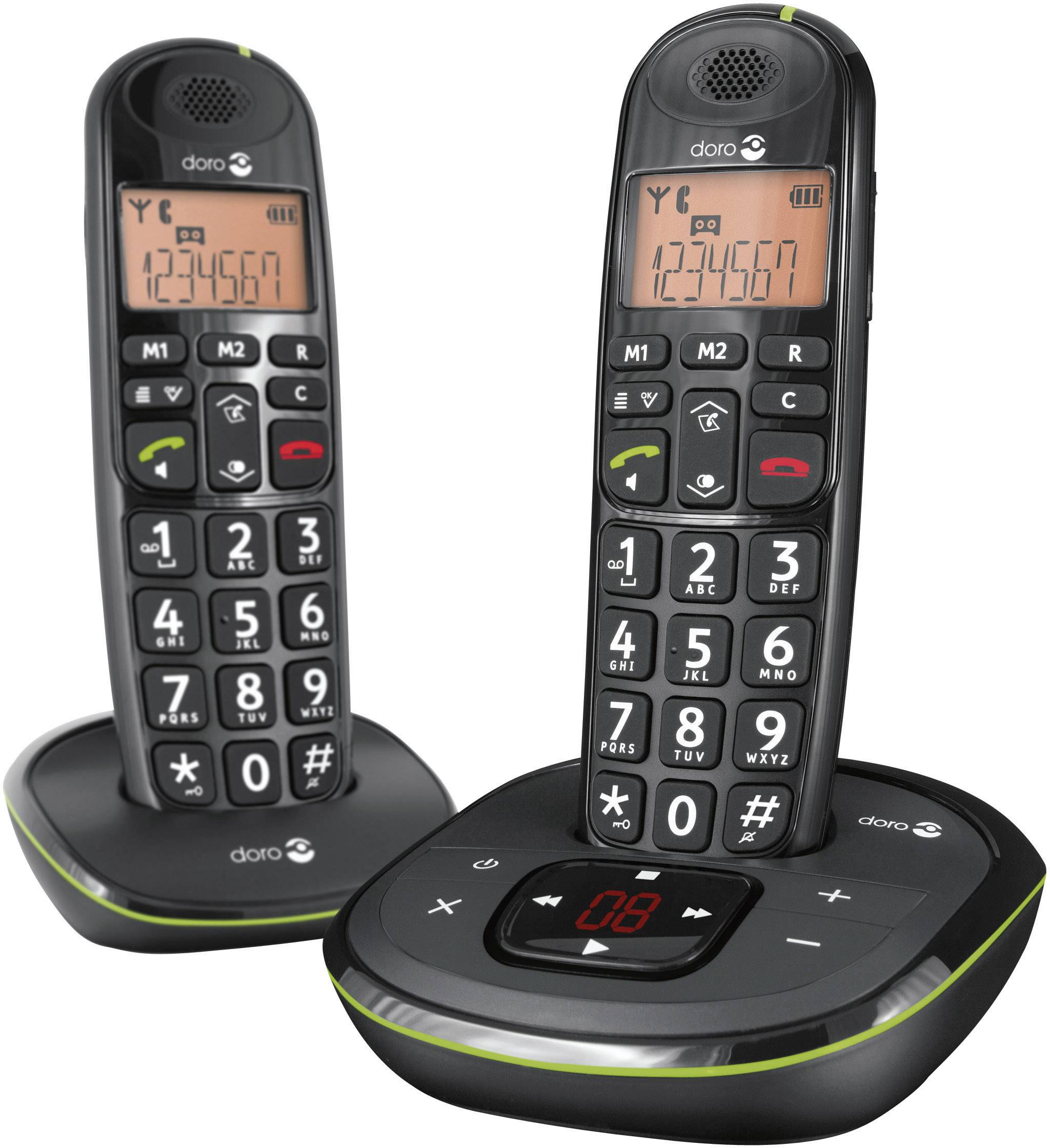 doro sku Telefono cordless per anziani Segnalazione ottica di chiamata, Segreteria telefonica Display retroilluminato Multicolore