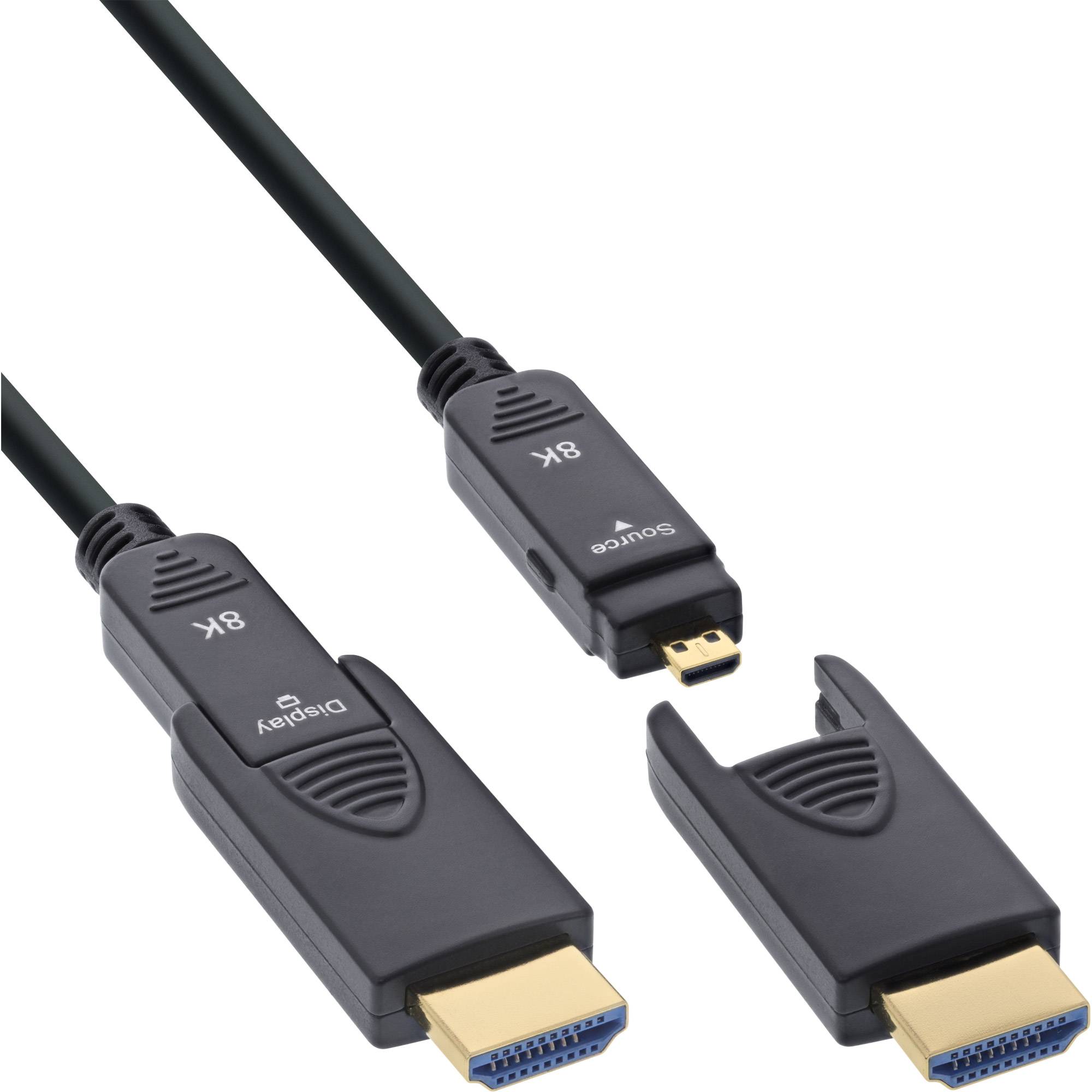 InLine Cavo HDMI AOC cavo HDMI Ultra High Speed 8K4K spina staccabile 10m-0