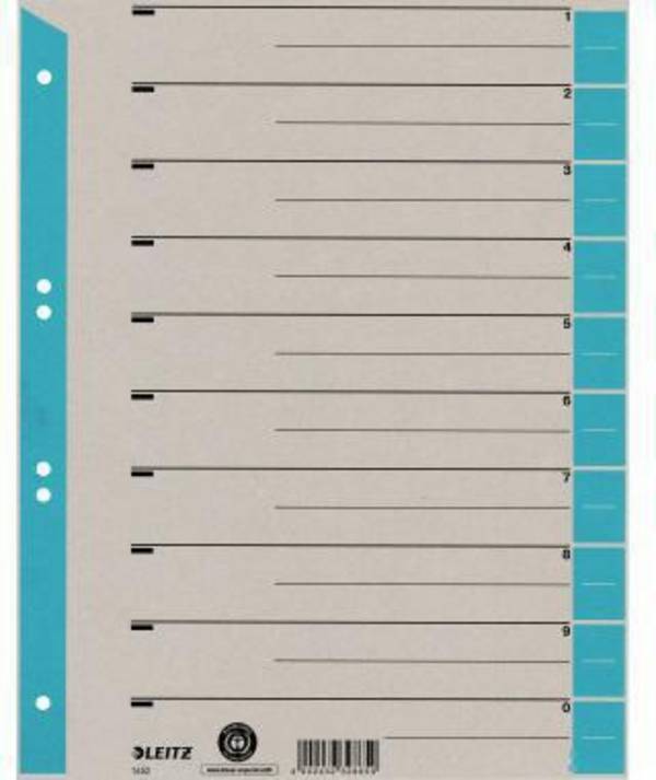Leitz 1652 Foglie di separazione 230 g/m² azzurro