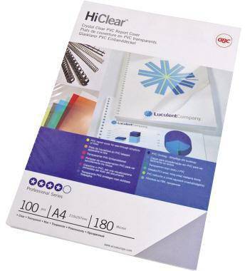 GBC Copertine rilegatura HiClear A4 PVC 180mic trasparenti (100)-0