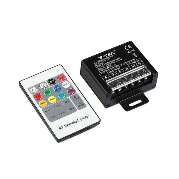 V-TAC Controller Dimmer RF 2.4GHz Strip LED RGB 12-24V 19,5A con Telecomando