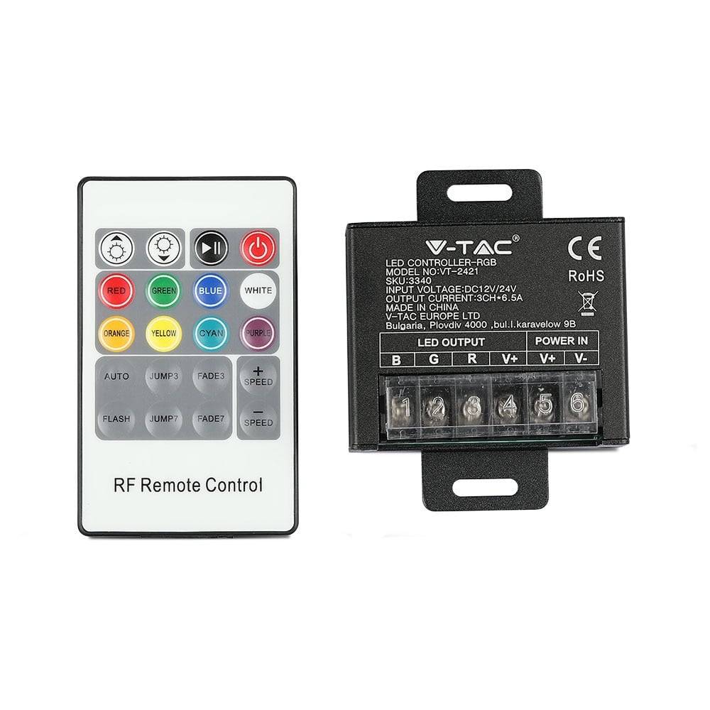 V-TAC Controller Dimmer RF 2.4GHz Strip LED RGB 12-24V 19,5A con Telecomando-4