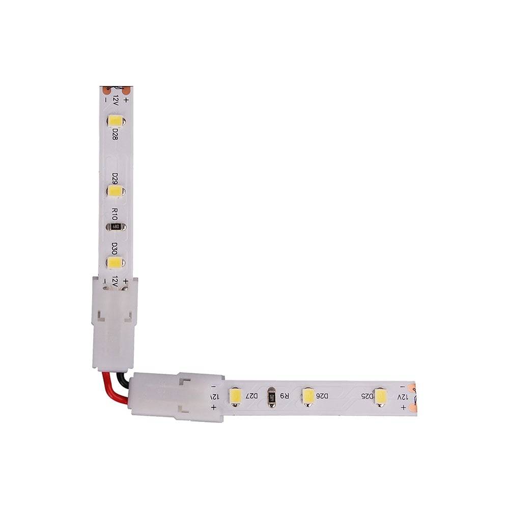 V-TAC Connettore a L Angolare 90° Clip 2 Pin per Strip LED Monocolore 10mm-1