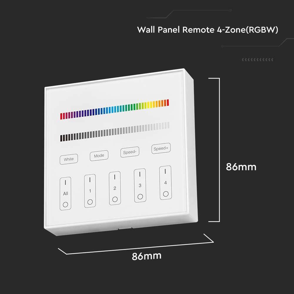 V-TAC Pannello di Controllo RF 2.4 GHz per Strip LED RGB RGBW 4 Zone-2
