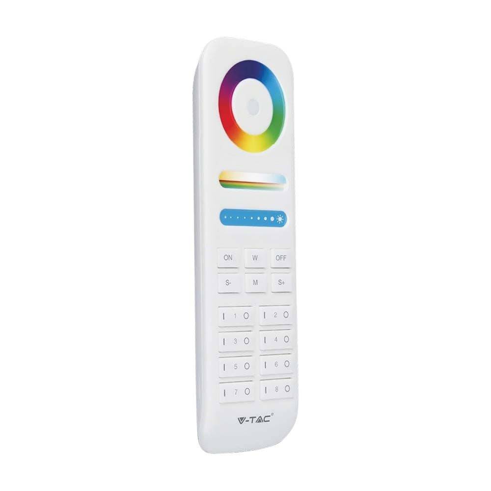 V-TAC Telecomando RF 2.4GHz per Controller Strip LED RGB+CCT 8 Zone Bianco-0