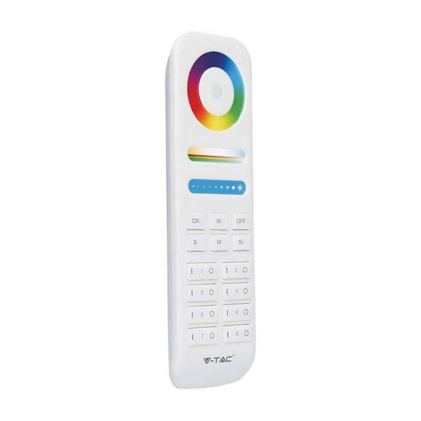 V-TAC Telecomando RF 2.4GHz per Controller Strip LED RGB+CCT 8 Zone Bianco
