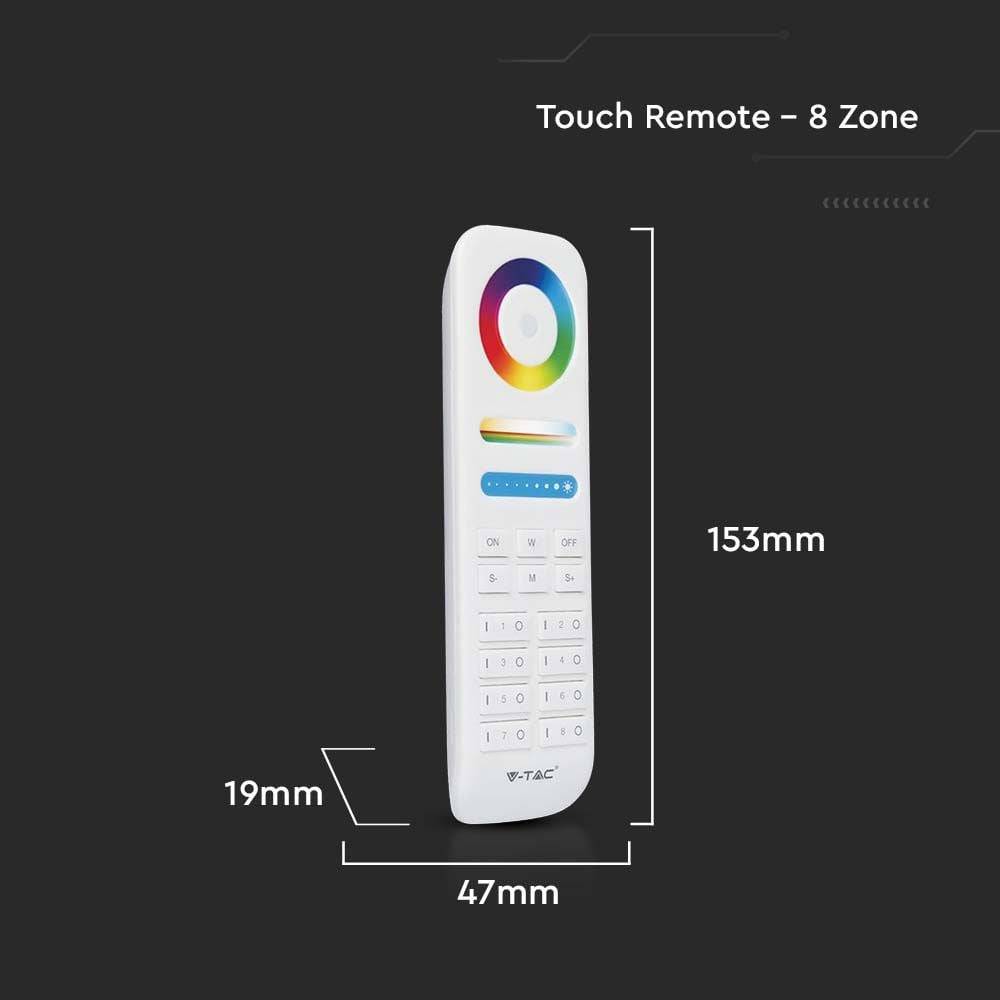 V-TAC Telecomando RF 2.4GHz per Controller Strip LED RGB+CCT 8 Zone Bianco-2