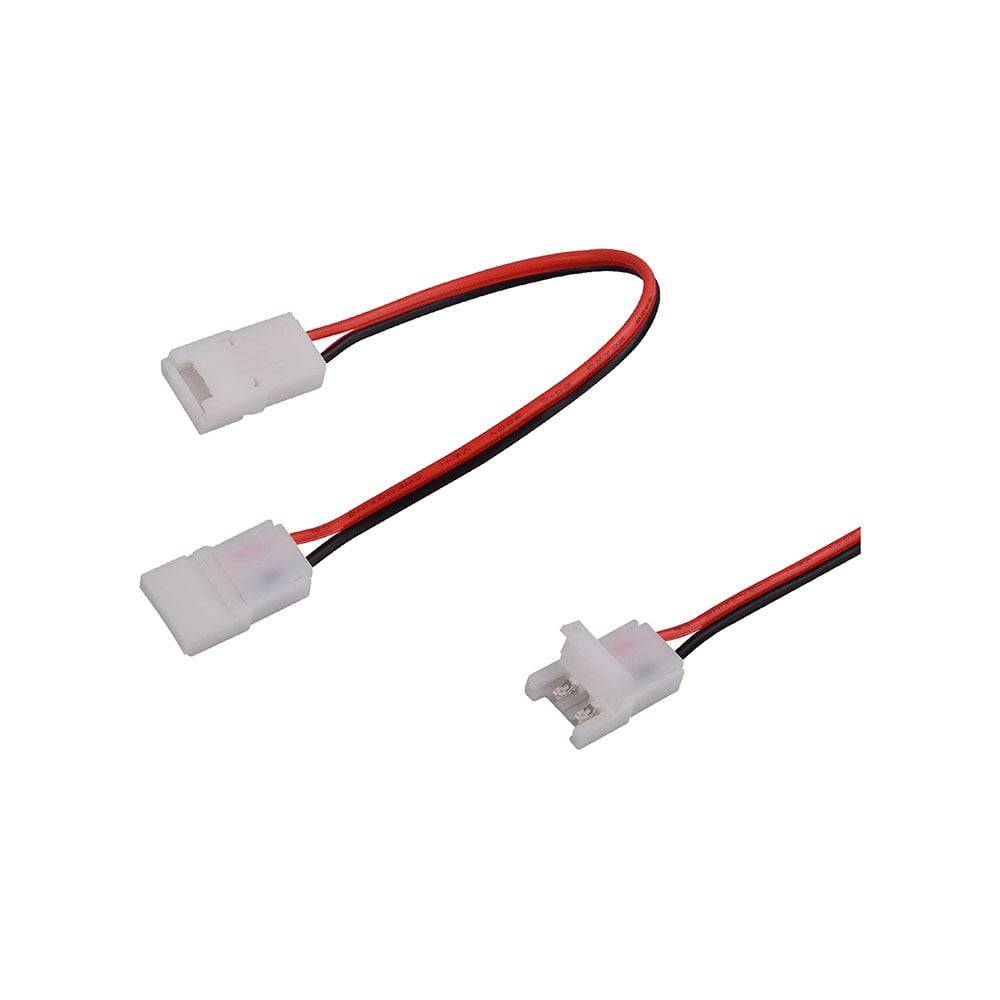 V-TAC Connettore Clip 2 Pin Strip LED Monocolore 10mm Cavo 130mm-0
