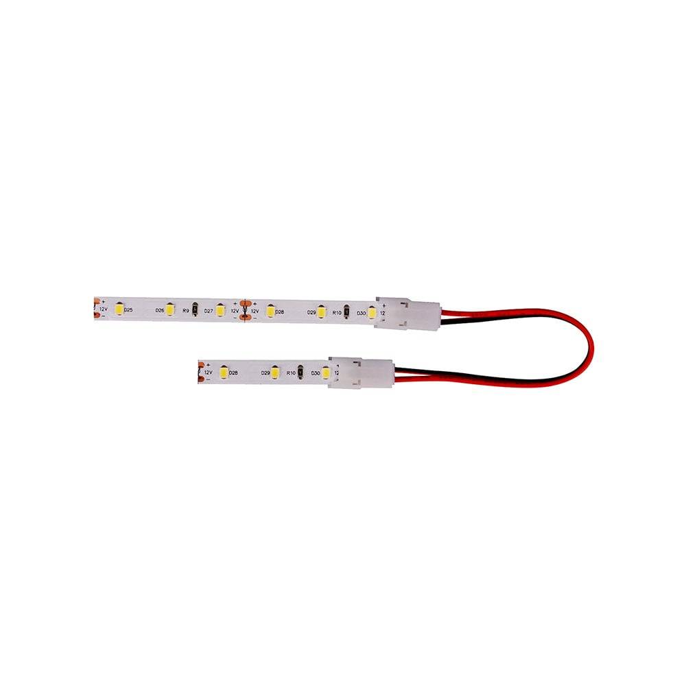 V-TAC Connettore Clip 2 Pin Strip LED Monocolore 10mm Cavo 130mm-1
