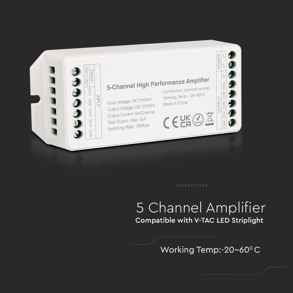 V-TAC Amplificatore di Segnale Strip LED RGBCCT 12-24V 15A-1