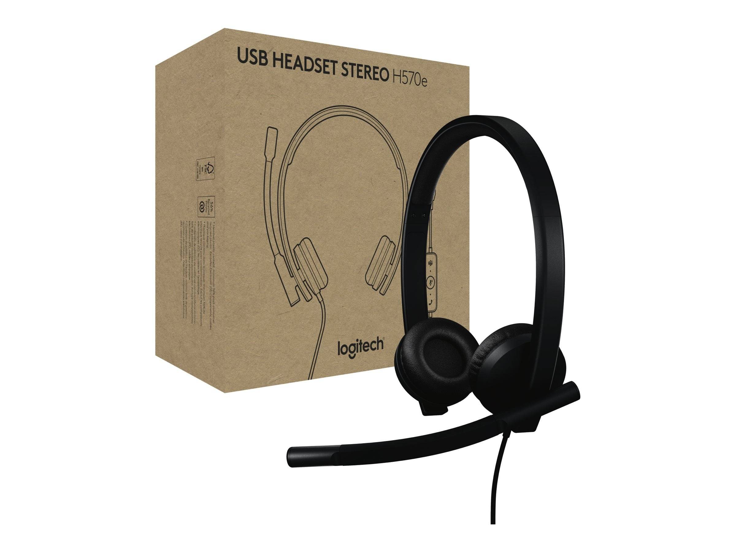 Logitech H570e Auricolare Cablato A Padiglione Ufficio USB tipo A Nero-1