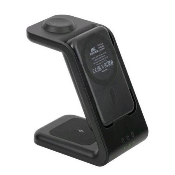 Rivacase VA4917 Caricabatterie Wireless Qi 15W con Batteria Esterna con Funzione di Ricarica Rapida Qc-Pd 5000 Mah
