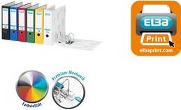 ELBA Ordner smart Wolkenmarmor, Rückenbreite: 80 mm, gelb DIN A4, Einband aus Wolkenmarmor-Papier, geklebtes Rücken- (10-0
