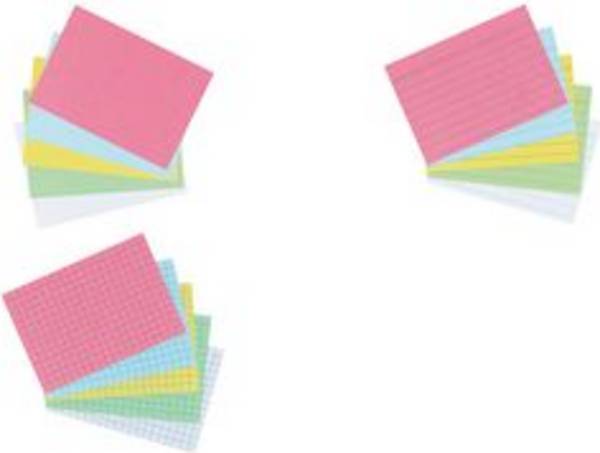 herlitz Karteikarten, DIN A6, liniert, rot aus Papier, 170 g-qm, holzfrei, Linienfarbe: blau, doppelte (10836195)
