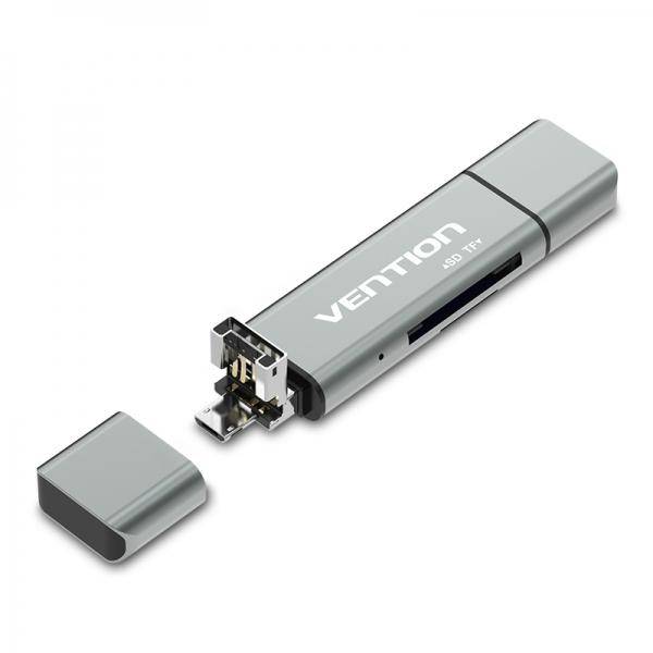 Vention CCJH0 lettore di schede USB Type-A/USB Type-C/Micro-USB Grigio-0