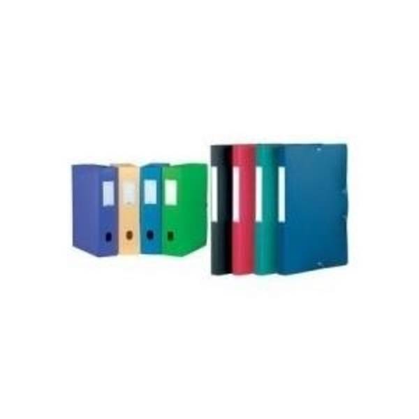 ELBA Sammelbox Memphis, Füllhöhe: 60 mm, DIN A4, blau aus PP, Stärke: 0,7 mm, mit beschriftbarem Rückenschild und (98602