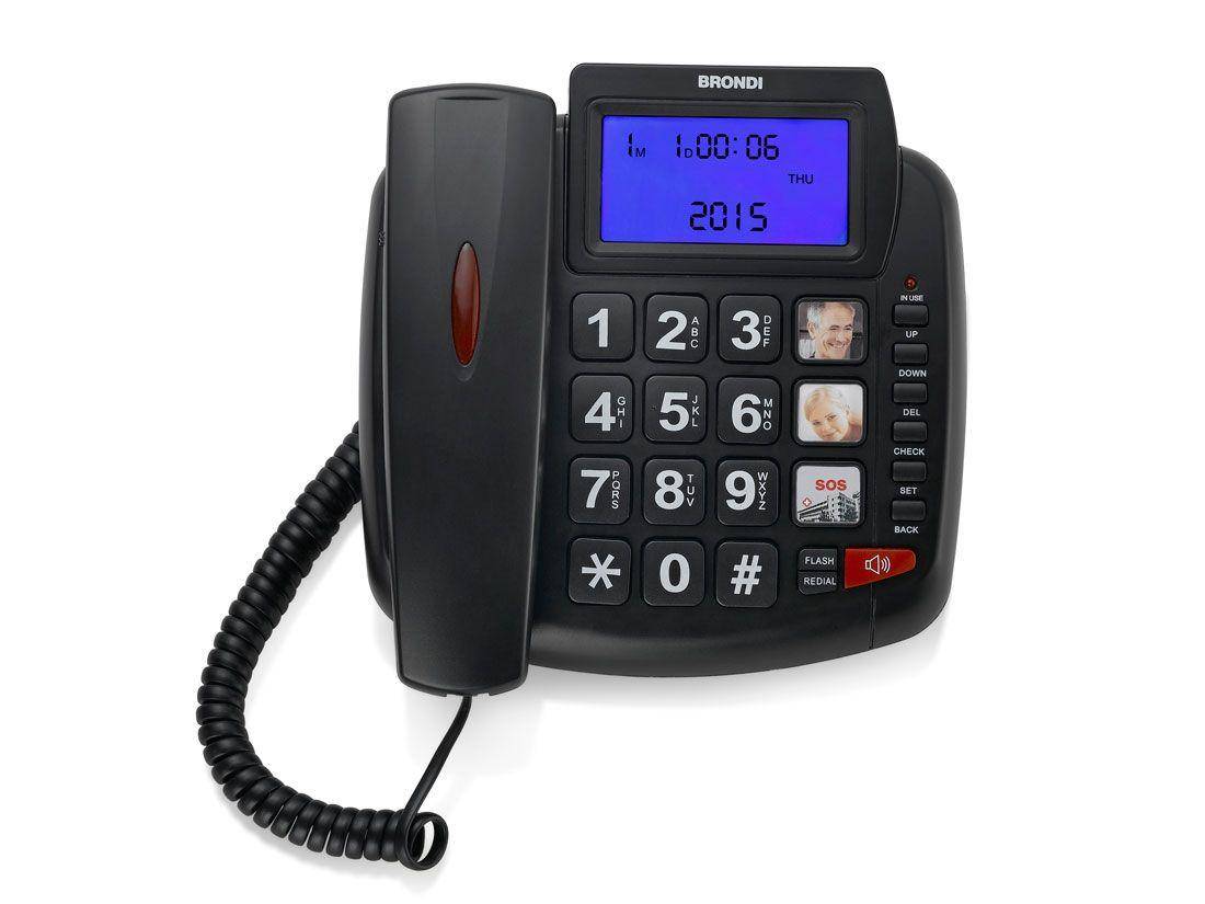 TELEFONO FISSO BRAVO 90 LCD NERO AUDIO BOOST/VIVAVOCE/LISTA CHIAMATE-0