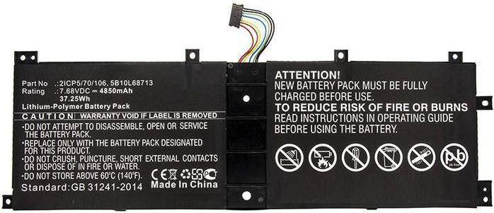 CoreParts Laptop Battery 37WH Li-Pol 7.68V 4.85Ah 5B10L68713 for - Batterie - 4.850 mAh (5B10L68713-CP)-0
