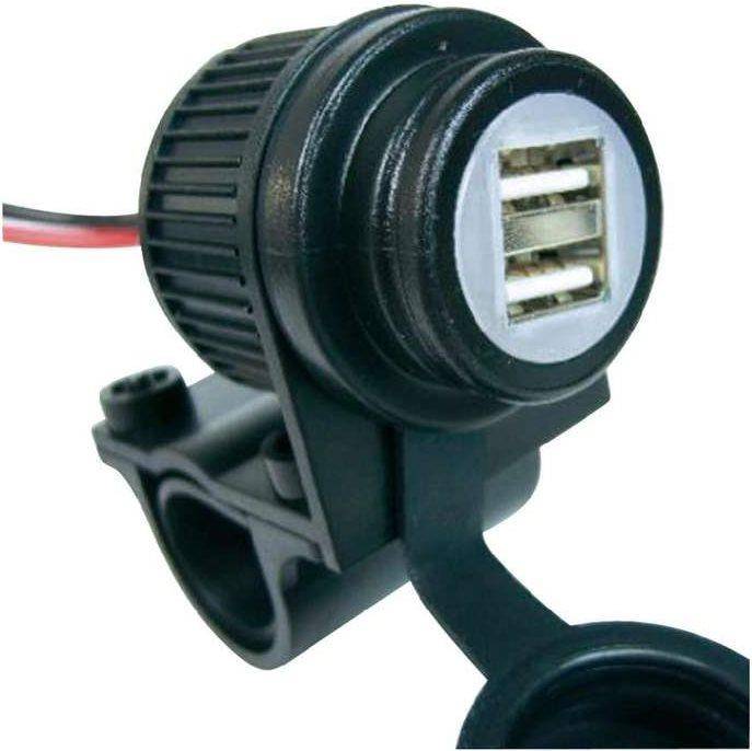 Presa USB Albrecht Duo, auto, moto, barca, 12-18 volt-0