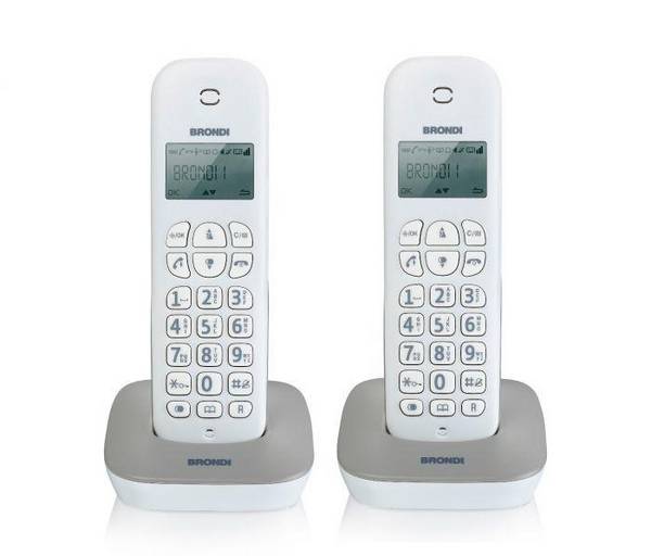 BRONDI TELEFONO CORDLESS DIGITAL GALA TWIN BIANCO/GRIGIO