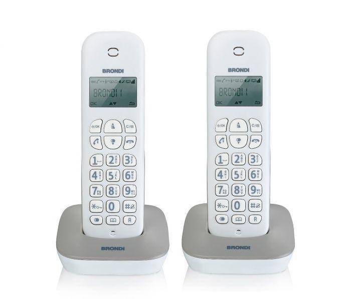 BRONDI TELEFONO CORDLESS DIGITAL GALA TWIN BIANCO/GRIGIO-0