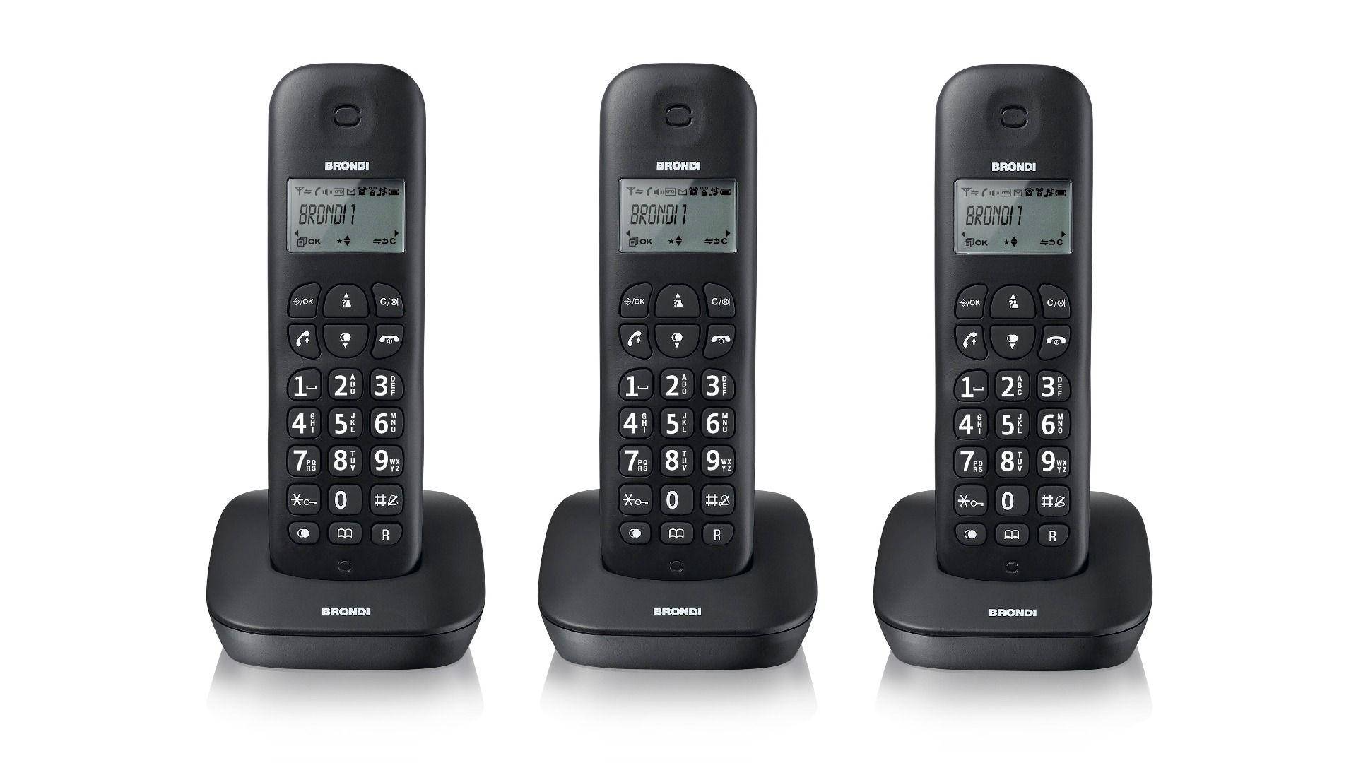 BRONDI TELEFONO CORDLESS DA CASA GALA TRIO BLACK-0