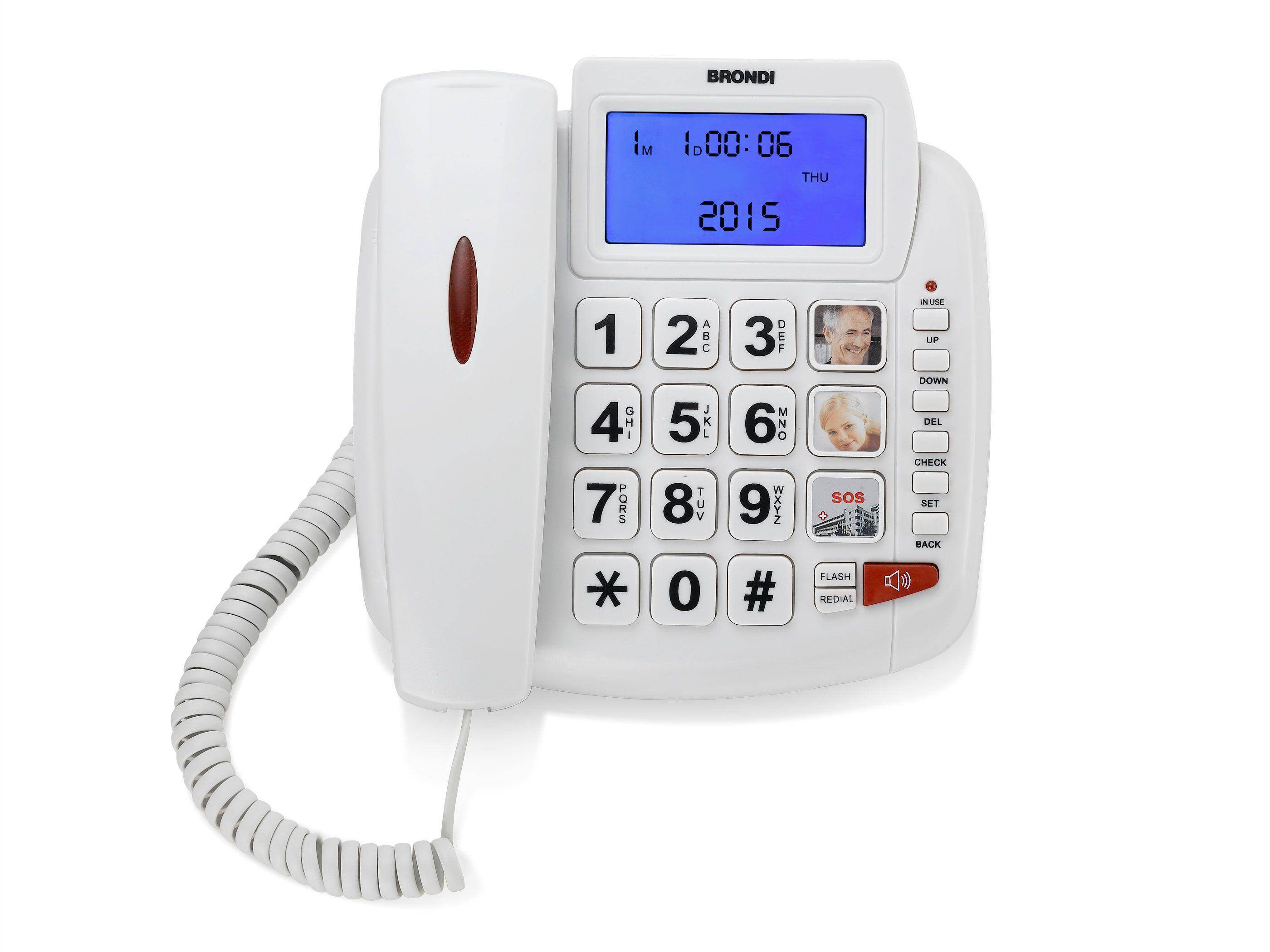 TELEFONO FISSO BRAVO 90 LCD BIANCO-0