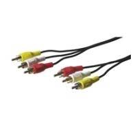 CAVO AUDIO VIDEO 3 CONNETTORI RCA MASCHIO/MASCHIO (2XAUDIO 1XVIDEO) MT. 10-0