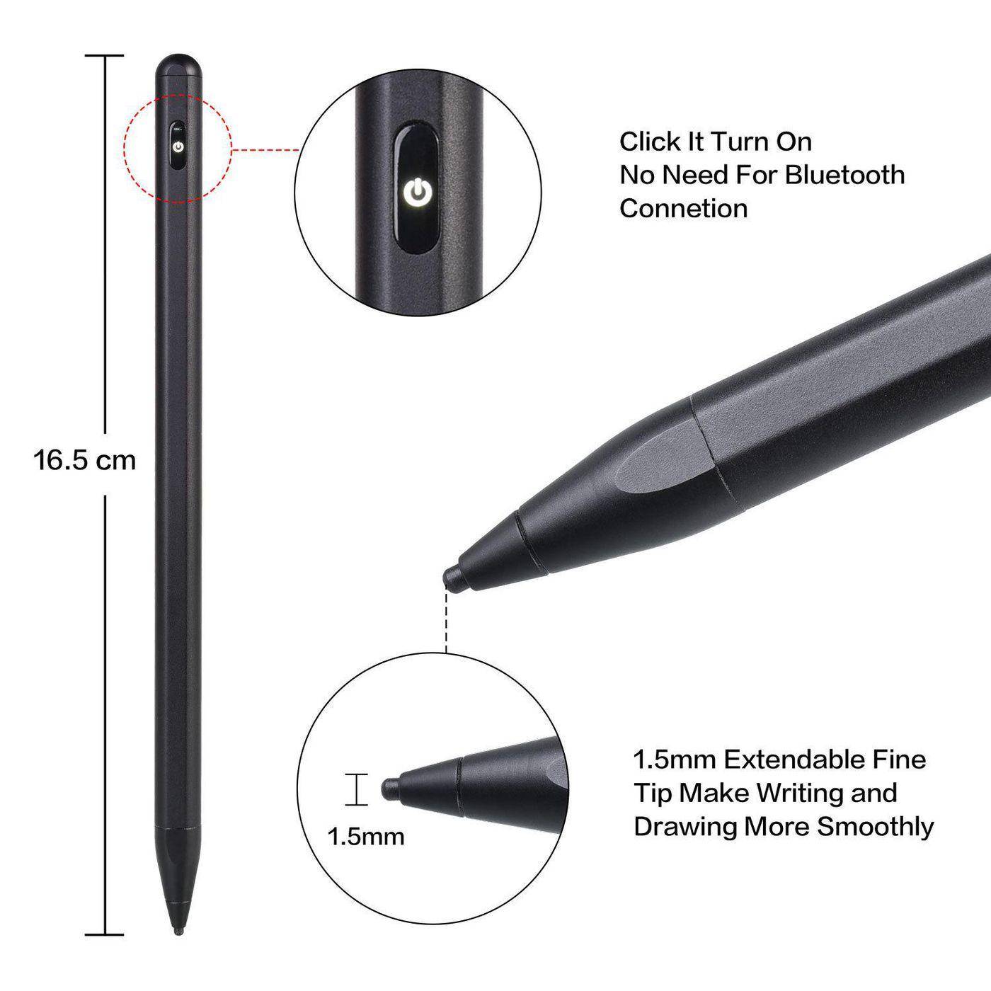 CoreParts MOBX-ACC-011 penna per PDA 20 g Nero (Stylus Pen iPad - Active Stylus Pen for all - iPad, Black Colour - Warra-0