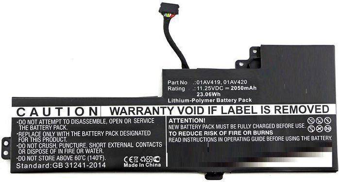 CoreParts Laptop Battery 23Wh Li-Pol 11.25V 2050mAh Black - Batterie - 2.050 mAh (01AV420-CP)-0