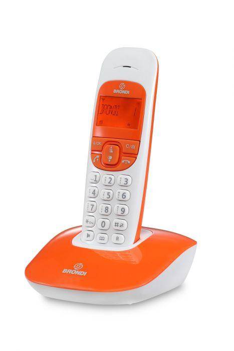 BRONDI TELEFONO CORDLESS NICE BIANCO/ARANCIO-0