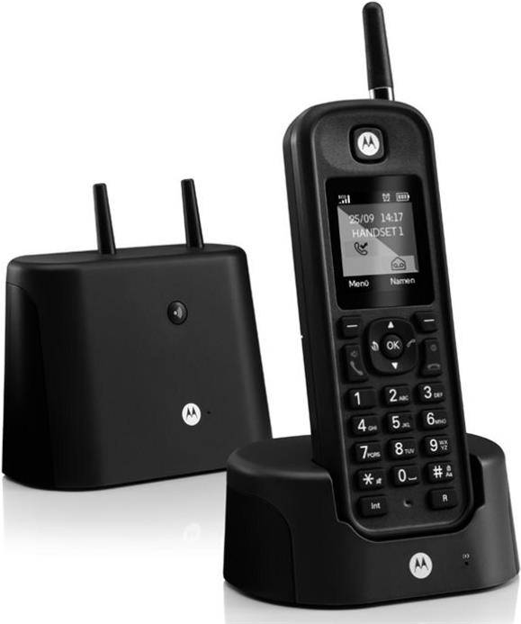 Motorola O201 DECT Schnurloses Telefon analog Freisprechen Schwarz (2249706)-0