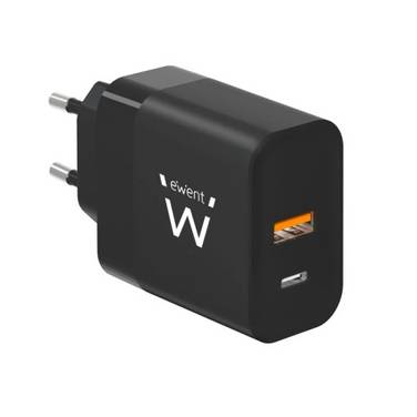 Caricabatterie rapido Ewent USB-A e USB-C GanFast 45W