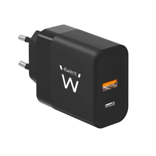 Caricabatterie rapido Ewent USB-A e USB-C GanFast 45W-0