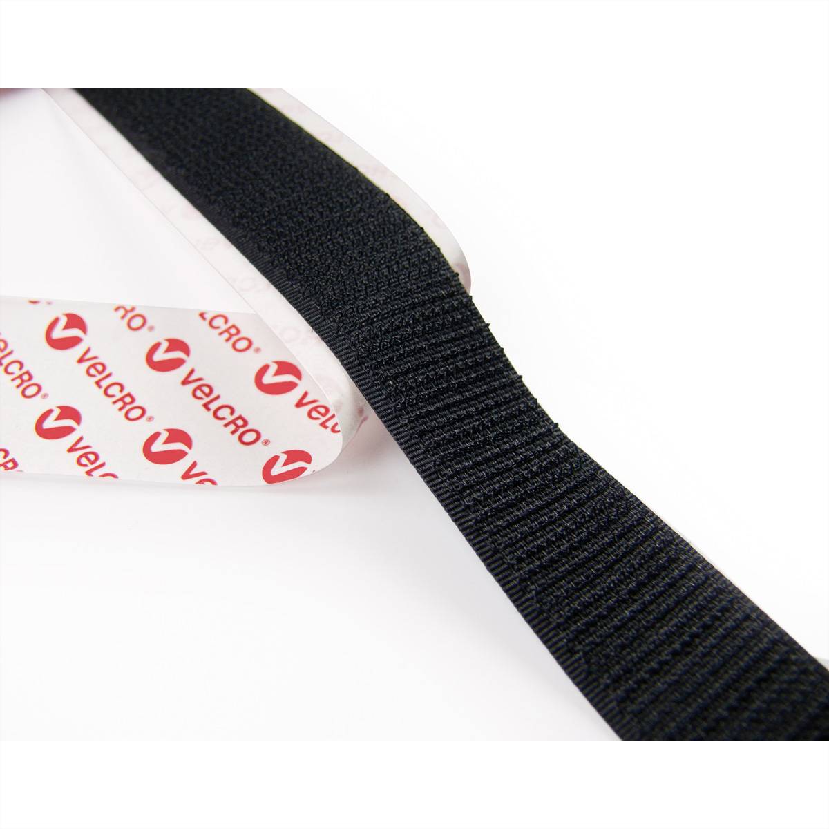 VELCRO® Nastro con gancio e anello Autoadesivo, con gancio e anello 20 mm x 2,5 m Nero