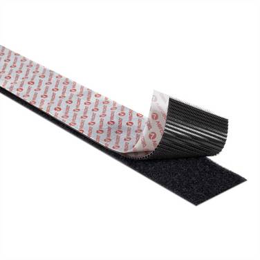 VELCRO® Nastro con gancio e anello autoadesivo extra forte, gancio e anello 50 mm x 2,5 m Nero