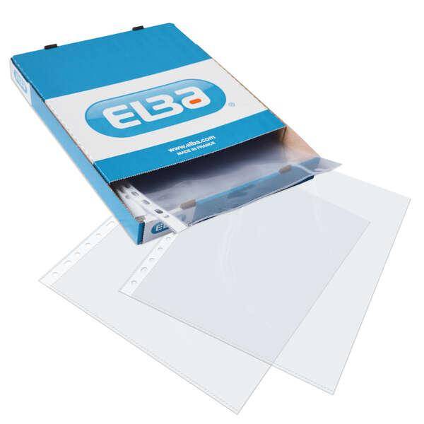 Elba Confezione da 100 coperture multiforo Folio standard - Materiale PP 70? - Trasparente e Resistente-0