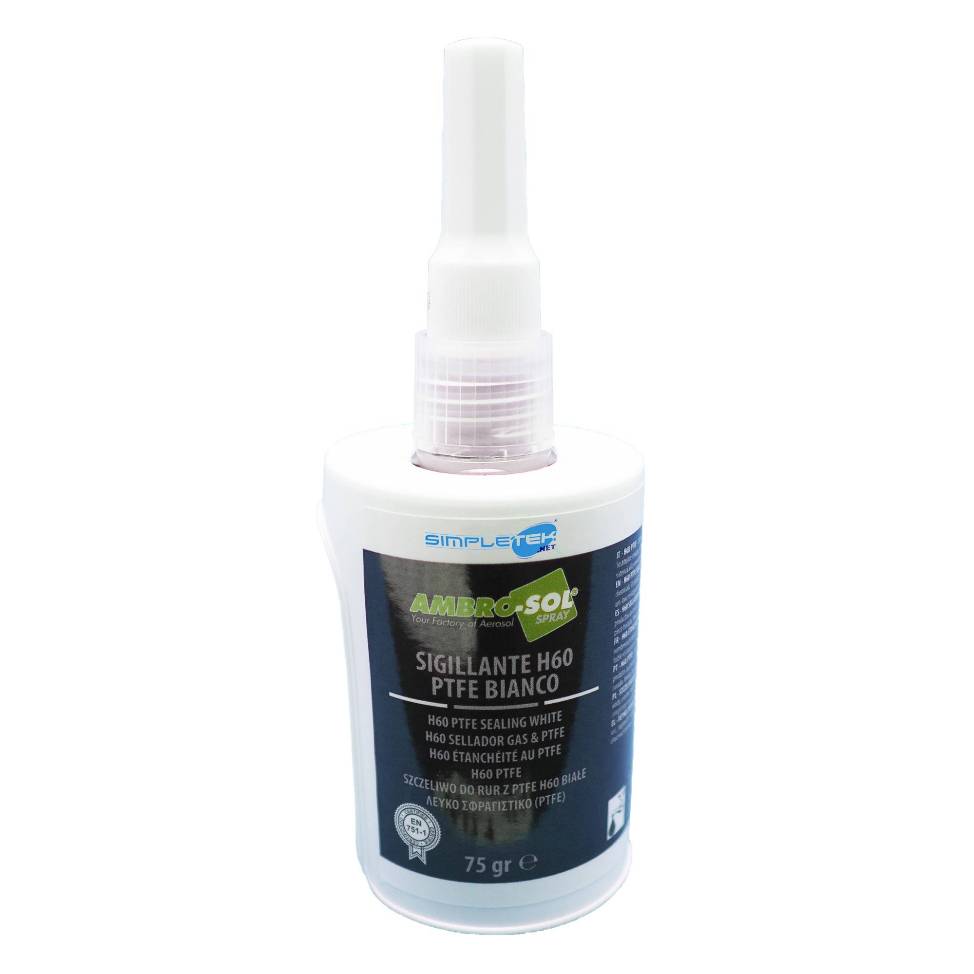 Sigillante H60 Ptfe Bianco 75gr Guarnizione Adesivo Per Filetti Impermeabile-0