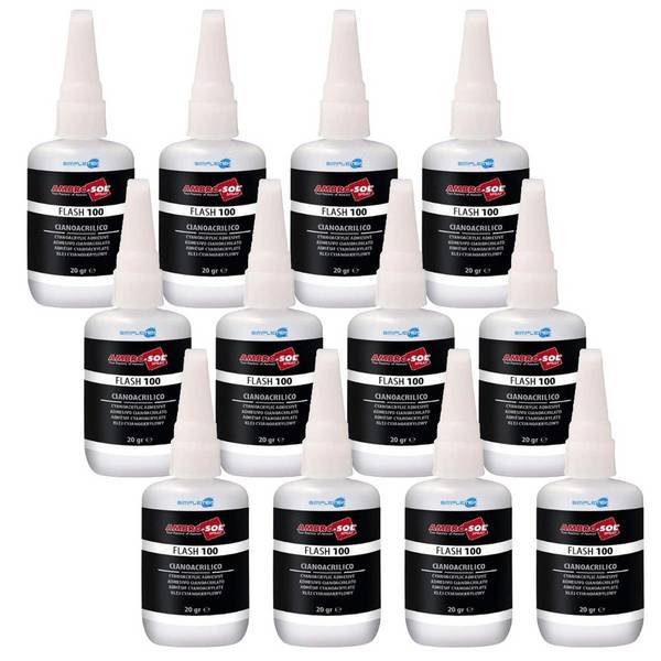 Cianoacrilato Flash 100 20gr Adesivo Istantaneo Colla Rapida Cianoacrilica